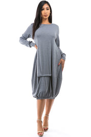 Women's Long Sleeve Bell Style Maxi Dress