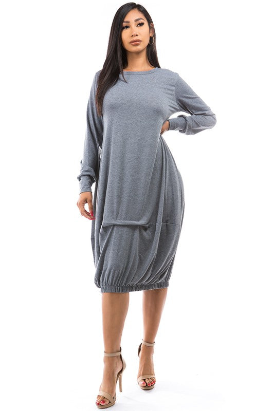 Women's Long Sleeve Bell Style Maxi Dress