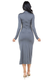 Women's Long Sleeve Cut-Out Maxi Dress