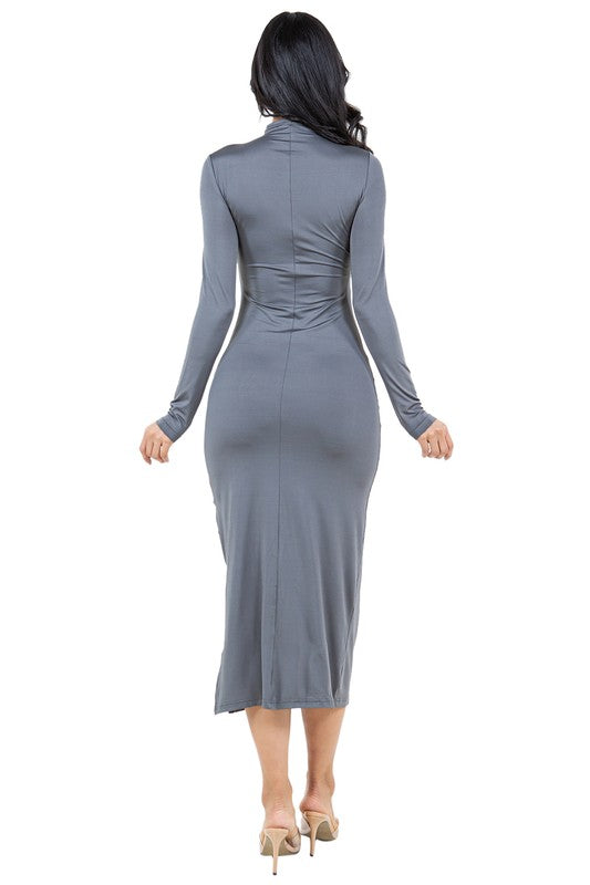Women's Long Sleeve Cut-Out Maxi Dress