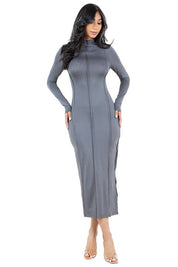 Women's Long Sleeve Cut-Out Maxi Dress
