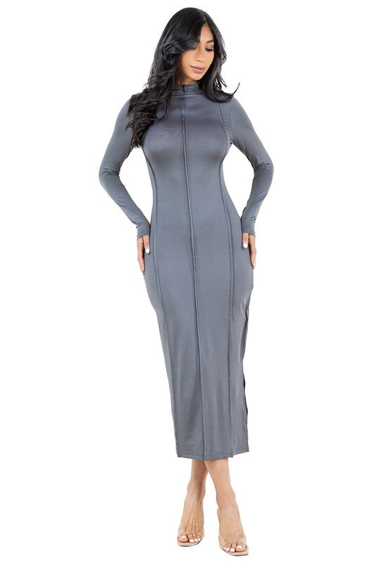 Women's Long Sleeve Cut-Out Maxi Dress