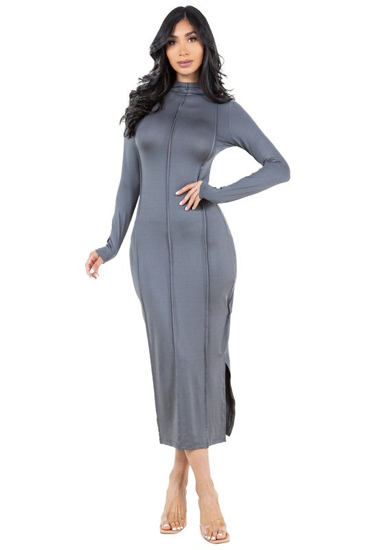 Women's Long Sleeve Cut-Out Maxi Dress