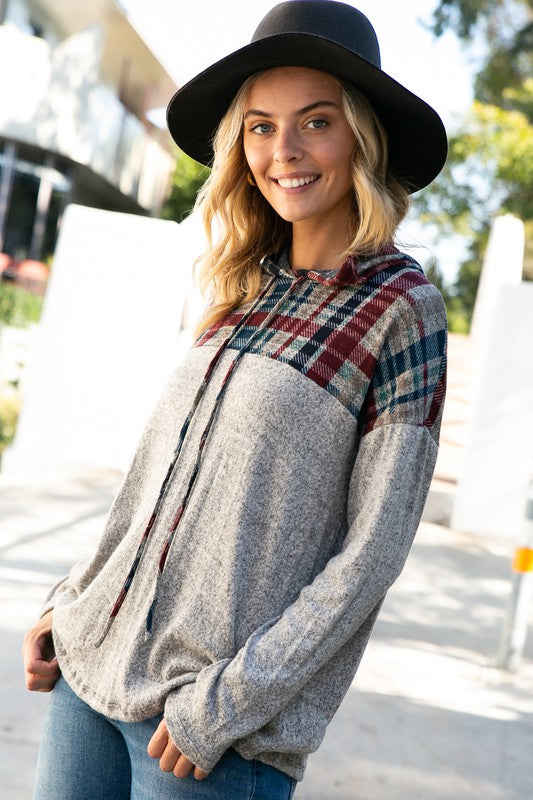 Women's Plaid Mixed Sweatshirts