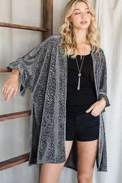 Women's Metallic Animal Print Kimono