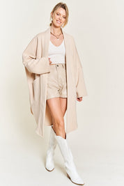 Women's Oversized Open-Front Knit Cardigan