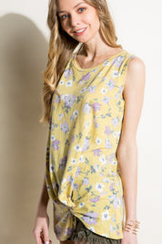 Women's Floral Print Sleeveless Tunic Top