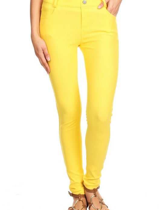 Cotton-Blend 5-Pocket Skinny Jeggings