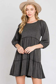 Women's Casual Midi Tiered Ruffle Dress