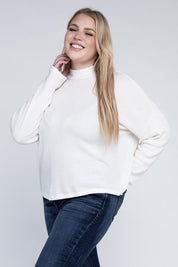 Plus Size Casual Drop Shoulder Long Sleeve Top