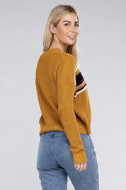 Women's Striped Crewneck Pullover Sweater