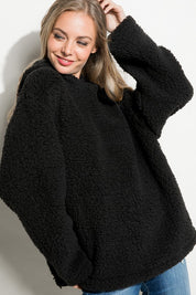 Women's Oversized Faux Fur Hoodie Sweatshirt