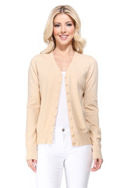 Women's Loose Fit V-Neck Button Down Knit Cardigan Sweater