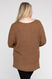 Plus Size Women's Cozy Crew Neck Knit Sweater