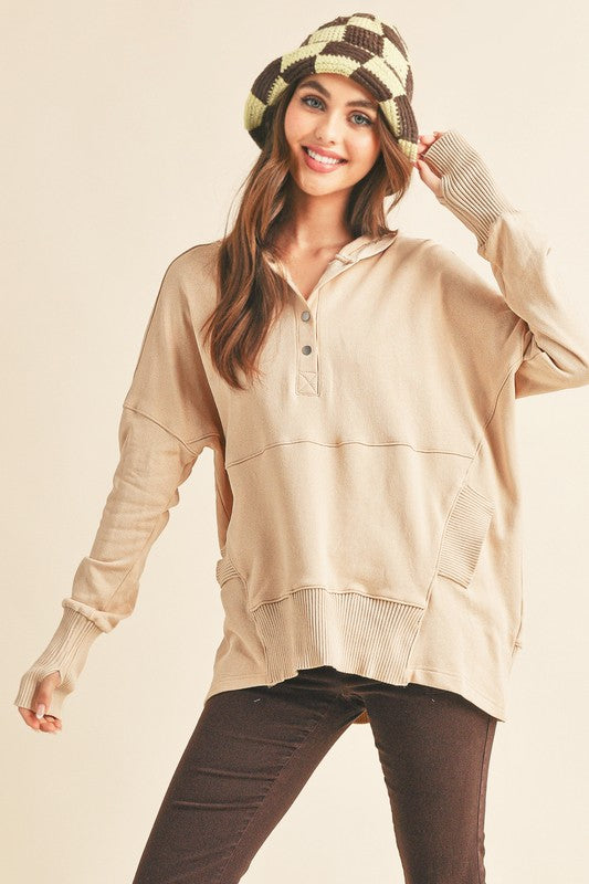 Women's Oversized Cotton Hoodie Pullover