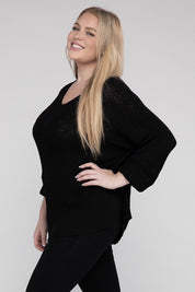 Plus Size Women's Cozy Crew Neck Knit Sweater