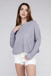 Women's Cozy Ribbed Dolman Long Sleeve Sweater