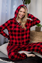 Plus Size Cozy Plaid Jogging Set for Women