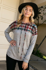 Women's Plaid Mixed Sweatshirts