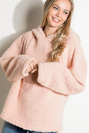 Women's Oversized Faux Fur Hoodie Sweatshirt