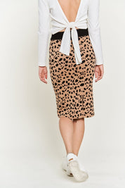 ANIMAL PRINT SWEATER SKIRTS KRS5026-2P