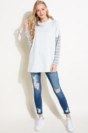 Women's Casual Loose Fit Turtle Neck Top