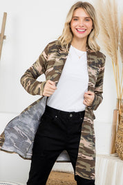 Women's Loose Fit Camouflage Pockets Cardigan