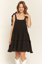 Women's Loose Fit Square Neck Ruffle Dress