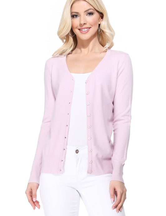 Women's V-Neck Button Down Knit Cardigan Sweater