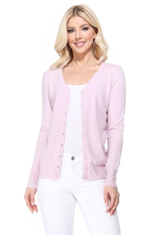 Women's Loose Fit V-Neck Button Down Knit Cardigan Sweater