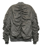 Women's Micro Suede Gathered Bomber Jacket