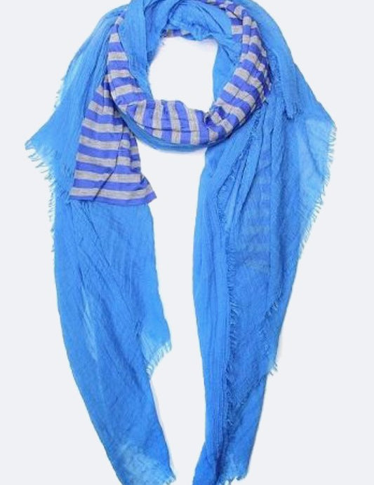 Women's Striped Fringe Scarf - Fashionable Layered Accessory