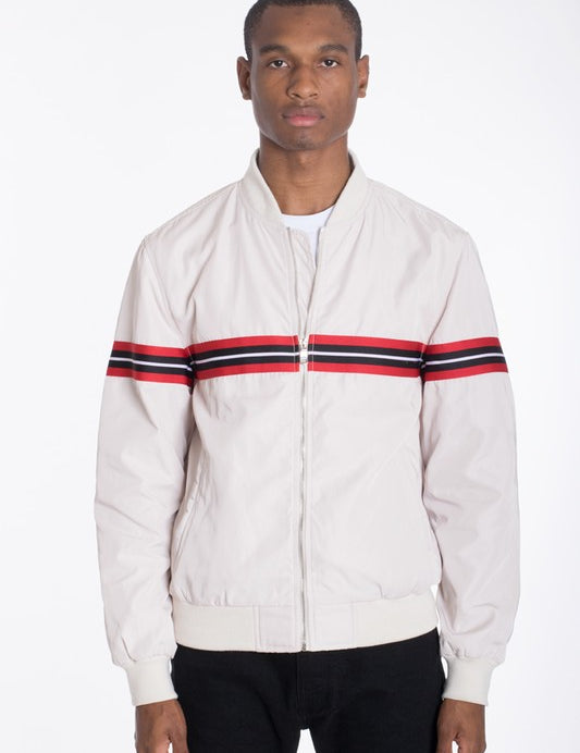 Luxury WOVEN TAPED BOMBER JACKET