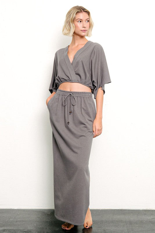 Women's Eco-Friendly Hemp Side Slit Maxi Skirt