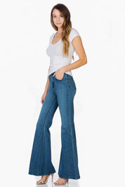 Women's High Waisted Wide Leg Mermaid Flare Jeans