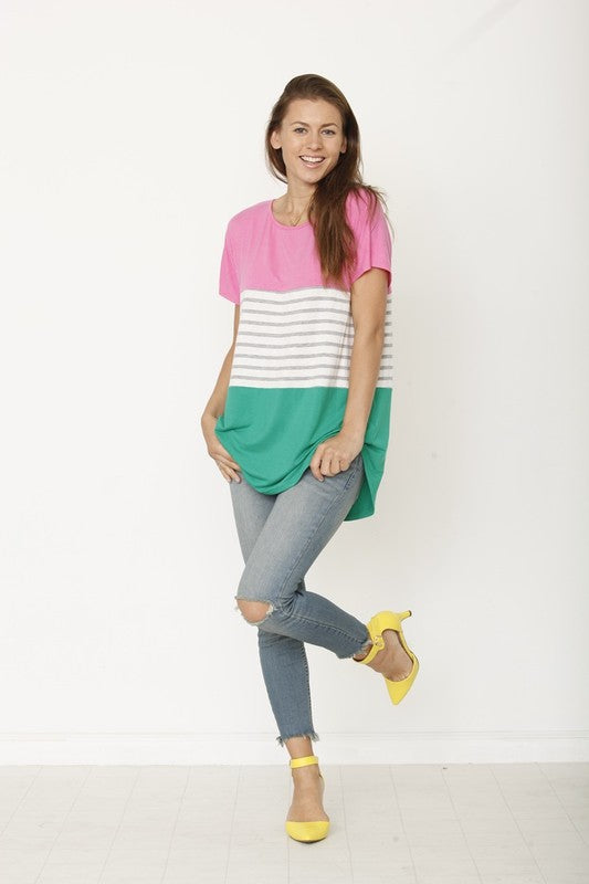 Women's Color Block Tunic Top