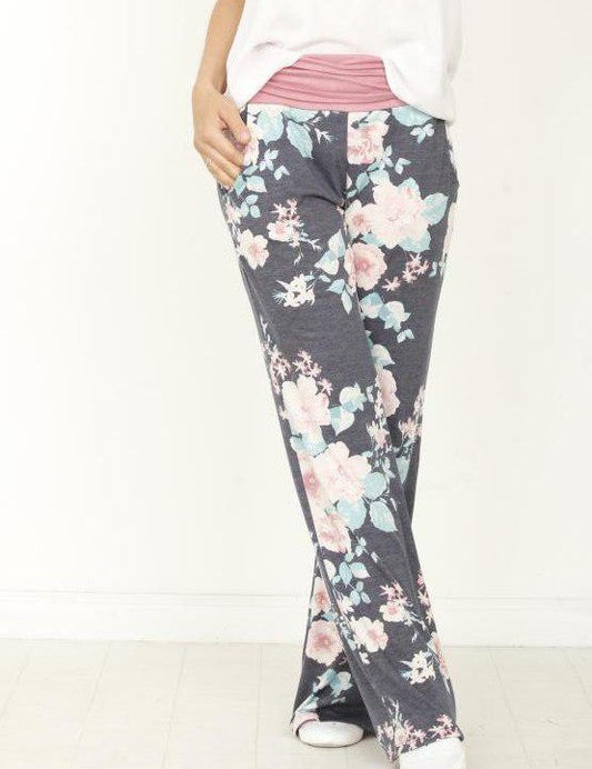 Fold over wide leg palazzo pants