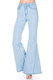 Women's High Waist Vintage Flare Wide Leg Denim Jeans