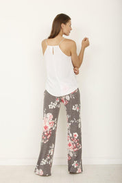 Fold over wide leg palazzo pants