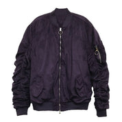 Women's Micro Suede Gathered Bomber Jacket