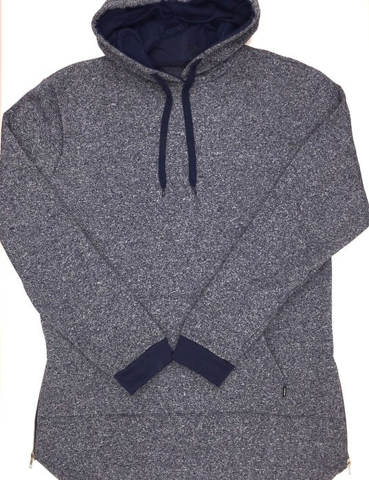 Unisex Extra-Long Marble Hoodie with Side Zipper