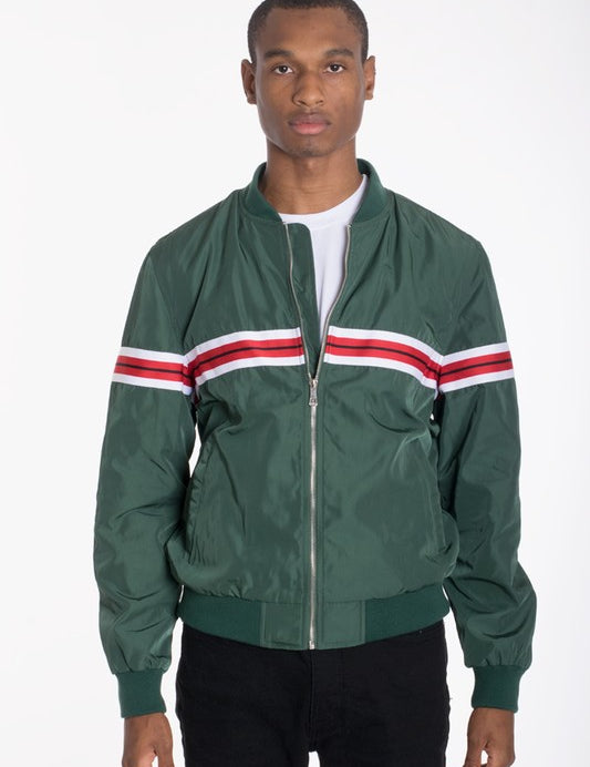 Luxury WOVEN TAPED BOMBER JACKET