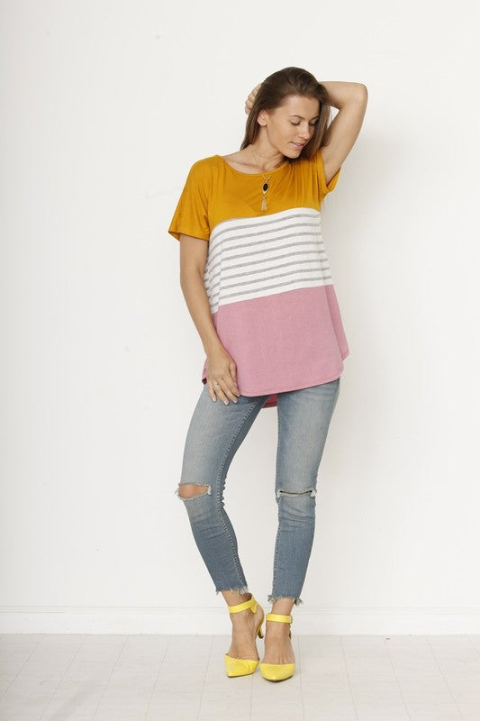 Women's Color Block Tunic Top