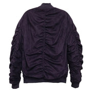 Women's Micro Suede Gathered Bomber Jacket