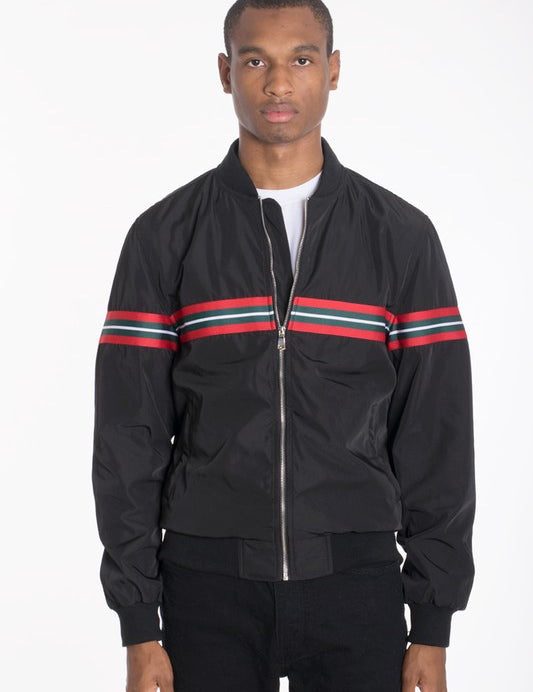 Luxury WOVEN TAPED BOMBER JACKET