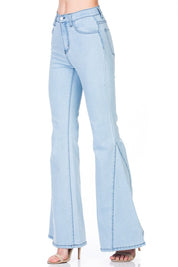 Women's High Waist Vintage Flare Wide Leg Denim Jeans