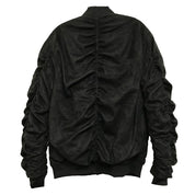 Women's Micro Suede Gathered Bomber Jacket