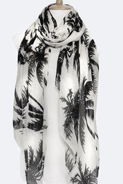 Women's Palm Tree Print Polyester Fashion Scarf