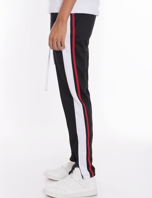 STRIPES TRICOT TAPERED PANTS