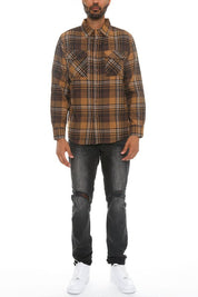 Men's Regular Fit Checker Plaid Flannel Shirt